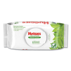 Huggies® Natural Care® Sensitive Baby Wipes, 1-Ply, 3.88 x 6.6, Unscented, White, 56/Pack, 8 Packs/Carton