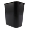 Rubbermaid® Commercial Deskside Plastic Wastebasket, Rectangular, 3.5 gal, Black Waste Receptacles-Deskside All-Purpose Wastebaskets - Office Ready
