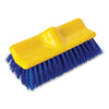Rubbermaid® Commercial Bi-Level Deck Scrub Brush, Blue Polypropylene Bristles, 10" Brush, 10" Plastic Block, Threaded Hole Scrub Brushes - Office Ready