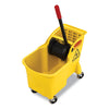 Rubbermaid® Commercial Tandem™ 31-Quart Bucket/Wringer Combo, Reverse, Yellow Bucket/Wringer Combos - Office Ready