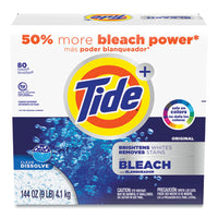 Tide® Plus Bleach Powder Laundry Detergent, Tide Original Scent, Powder, 144 oz Box Laundry Detergents - Office Ready