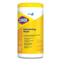 Clorox® Disinfecting Wipes, 1-Ply, 7 x 8, Lemon Fresh, White, 75/Canister Cleaner/Detergent Wet Wipes - Office Ready