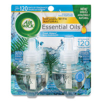 Air Wick® Scented Oil Refill, Fresh Waters, 0.67 oz, 2/Pack, 6 Pack/Carton Air Fresheners/Odor Eliminators-Scented Oil - Office Ready