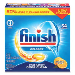 FINISH® Dish Detergent Gelpacs®, Orange Scent, 54/Box, 4 Boxes/Carton