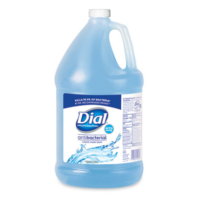 Dial® Professional Antibacterial Liquid Hand Soap, Spring Water, 1 gal Liquid Soap, Antibacterial - Office Ready