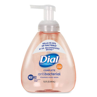 Dial® Professional Antibacterial Foaming Hand Wash, Original, 15.2 oz Pump, 4/Carton Foam Soap, Antibacterial - Office Ready