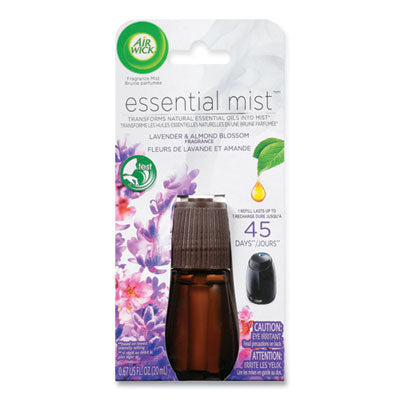 Air Wick® Essential Mist Refill, Lavender and Almond Blossom, 0.67 oz Bottle, 6/Carton Air Fresheners/Odor Eliminators-Oil Refill - Office Ready