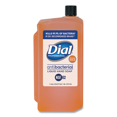 Dial® Professional Gold Antibacterial Liquid Hand Soap, Floral, 1 L, 8/Carton Liquid Soap, Antibacterial - Office Ready