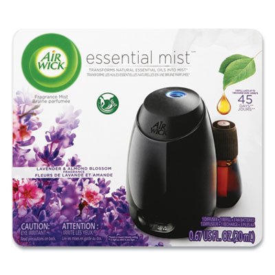 Air Wick® Essential Mist Starter Kit, Lavender and Almond Blossom, 0.67 oz Bottle Air Fresheners/Odor Eliminators-Oil Kit - Office Ready