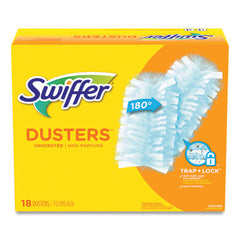 Swiffer® Dusters Refill, Dust Lock Fiber, 2" x 6", Light Blue, 18/Box, 4 Boxes/Carton