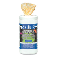 SCRUBS® Graffiti & Spray Paint Remover Towels, Orange on White, 10 x 12, 30/Can, 6 Cans/Case