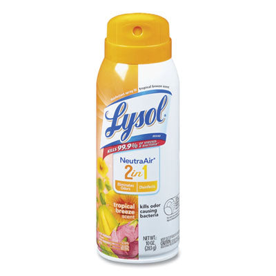 LYSOL® Neutra Air® 2 in 1 Disinfectant Spray III, Tropical Breeze, 10 oz Aerosol Spray, 6/Carton Aerosol Spray Air Freshener/Odor Eliminators - Office Ready