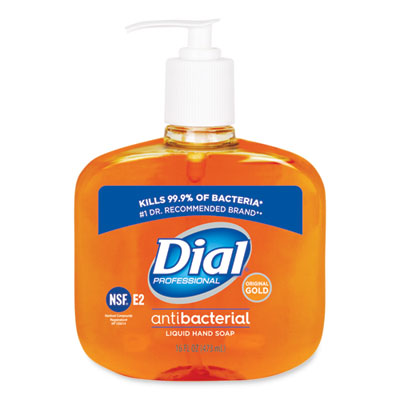 Dial® Professional Gold Antibacterial Liquid Hand Soap, Floral, 16 oz Pump, 12/Carton Personal Soaps-Liquid, Antimicrobial - Office Ready