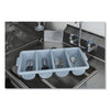 Rubbermaid® Commercial Cutlery Bin, 4 Compartments, Plastic, 11.5 x 21.25 x 3.75, Plastic, Gray Utensil Bins/Trays - Office Ready