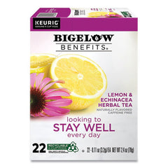 Bigelow® Benefits Lemon & Echinacea Herbal K-Cup®, 0.11 oz, 22/Box