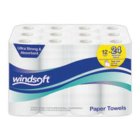 Windsoft® Premium Kitchen Roll Towels, 2 Ply, 11 x 6, White, 110/Roll, 12 Rolls/Carton Towels & Wipes-Perforated Paper Towel Roll - Office Ready