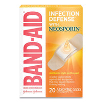 BAND-AID® Antibiotic Bandages, Assorted Sizes, 20/Box Bandages-Medicated Self-Adhesive Strip - Office Ready