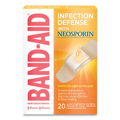 BAND-AID® Antibiotic Bandages, Assorted Sizes, 20/Box