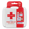 Johnson & Johnson® Red Cross® Mini First Aid to Go®, 12 Pieces, Plastic Case First Aid Kits-Personal/Vehicle Kit - Office Ready