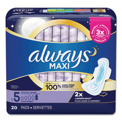 Always® Overnight Maxi Pads, Extra Heavy Overnight, 20/Pack, 6 Packs/Carton
