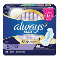 Always® Overnight Maxi Pads, Extra Heavy Overnight, 20/Pack Feminine Products Pads - Office Ready