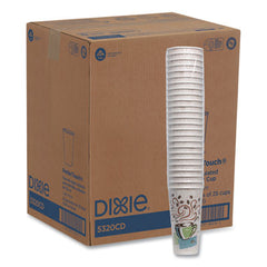 Dixie® PerfecTouch® Paper Hot Cups, 20 oz, Coffee Haze Design, 25/Sleeve, 20 Sleeves/Carton