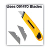 COSCO Plastic Utility Knife, Yellow Knives-Retractable Utility/Box Cutter - Office Ready