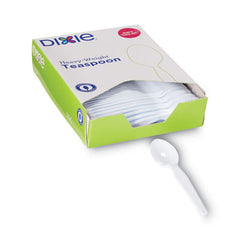 Dixie® Plastic Cutlery, Heavyweight Teaspoons, White, 100/Box