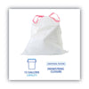 Boardwalk® Drawstring Kitchen Bags, 13 gal, 0.8 mil, White, 50 Bags/Roll, 2 Rolls/Carton Bags-Low-Density Waste Can Liners - Office Ready