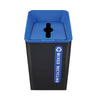 Rubbermaid® Commercial Sustain Decorative Refuse, 23 gal, Metal/Plastic, Black/Blue Indoor Recycling Bins - Office Ready
