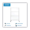 MasterVision® Protector Series Mobile Glass Panel Divider, 49 x 22 x 69, Clear/Aluminum Partition & Panel Systems-Social Distancing Barriers - Office Ready