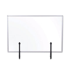 MasterVision® Protector Series Glass Aluminum Desktop Divider, 40.9 x 0.16 x 27.6, Clear