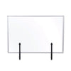 MasterVision® Protector Series Glass Aluminum Desktop Divider, 40.9 x 0.16 x 27.6, Clear Partition & Panel Systems-Social Distancing Barriers - Office Ready