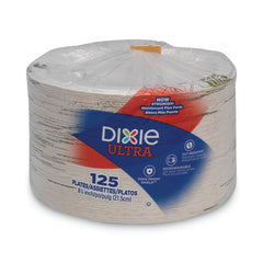 Dixie® Pathways® Soak Proof Shield® Heavyweight Paper Dinnerware, 8.5" dia, Green/Burgundy, 125/Pack