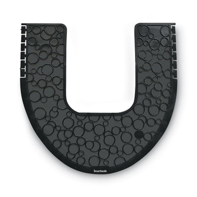 Boardwalk® Commode Mat 2.0, Absorbant, Rubber, 22 x 22, Black, 6/Carton Mats-Bath & Restroom Mats - Office Ready