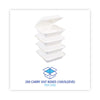Boardwalk® Bagasse Food Containers, Hinged-Lid, 3-Compartment 9 x 9 x 3.19, White, Sugarcane, 100/Sleeve, 2 Sleeves/Carton Food Containers-Takeout - Office Ready