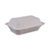 Boardwalk® Bagasse Food Containers, Hinged-Lid, 1-Compartment 9 x 6 x 3.19, White, 125/Sleeve, 2 Sleeves/Carton Food Containers-Takeout Clamshell, Bagasse - Office Ready