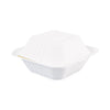 Boardwalk® Bagasse Food Containers, Hinged-Lid, 1-Compartment 6 x 6 x 3.19, White, 125/Sleeve, 4 Sleeves/Carton Food Containers-Takeout Clamshell, Bagasse - Office Ready