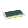 Boardwalk® Scrubbing Sponges, Medium Duty, 3.6 x 6.1, 0.75" Thick, Yellow/Green, Individually Wrapped, 20/Carton Sponges-Scrub Sponge - Office Ready