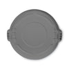 Rubbermaid® Commercial Round Brute® Lid, 26.75" Diameter, Gray Flat-Top Waste Receptacle Lids - Office Ready