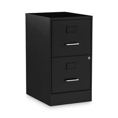 Alera® Soho Two-Drawer Vertical File Cabinet, 2 Drawers: File/File, Letter, Black, 14" x 18" x 24.1"