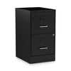 Alera® Soho Two-Drawer Vertical File Cabinet, 2 Drawers: File/File, Letter, Black, 14" x 18" x 24.1" Vertical Pedestal File Cabinets - Office Ready