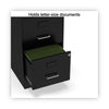 Alera® Soho Two-Drawer Vertical File Cabinet, 2 Drawers: File/File, Letter, Black, 14" x 18" x 24.1" Vertical Pedestal File Cabinets - Office Ready