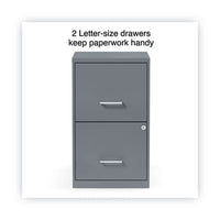 Alera® Soho Two-Drawer Vertical File Cabinet, 2 Drawers: File/File, Letter, Charcoal, 14