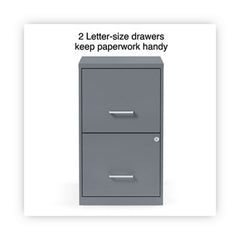 Alera® Soho Two-Drawer Vertical File Cabinet, 2 Drawers: File/File, Letter, Charcoal, 14" x 18" x 24.1"