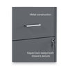 Alera® Soho Two-Drawer Vertical File Cabinet, 2 Drawers: File/File, Letter, Charcoal, 14" x 18" x 24.1" Vertical Pedestal File Cabinets - Office Ready