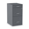 Alera® Soho Three-Drawer Vertical File Cabinet, 3 Drawers: Pencil/File/File, Letter, Charcoal, 14" x 18" x 26.9" Vertical Pedestal File Cabinets - Office Ready