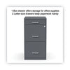 Alera® Soho Three-Drawer Vertical File Cabinet, 3 Drawers: Pencil/File/File, Letter, Charcoal, 14" x 18" x 26.9" Vertical Pedestal File Cabinets - Office Ready
