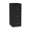 Alera® Soho Three-Drawer Vertical File Cabinet, 3 Drawers: File/File/File, Letter, Black, 14" x 18" x 34.9" Vertical Pedestal File Cabinets - Office Ready