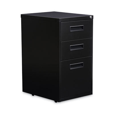 Alera® File Pedestal, Left or Right, 3-Drawers: Box/Box/File, Legal/Letter, Black, 14.96